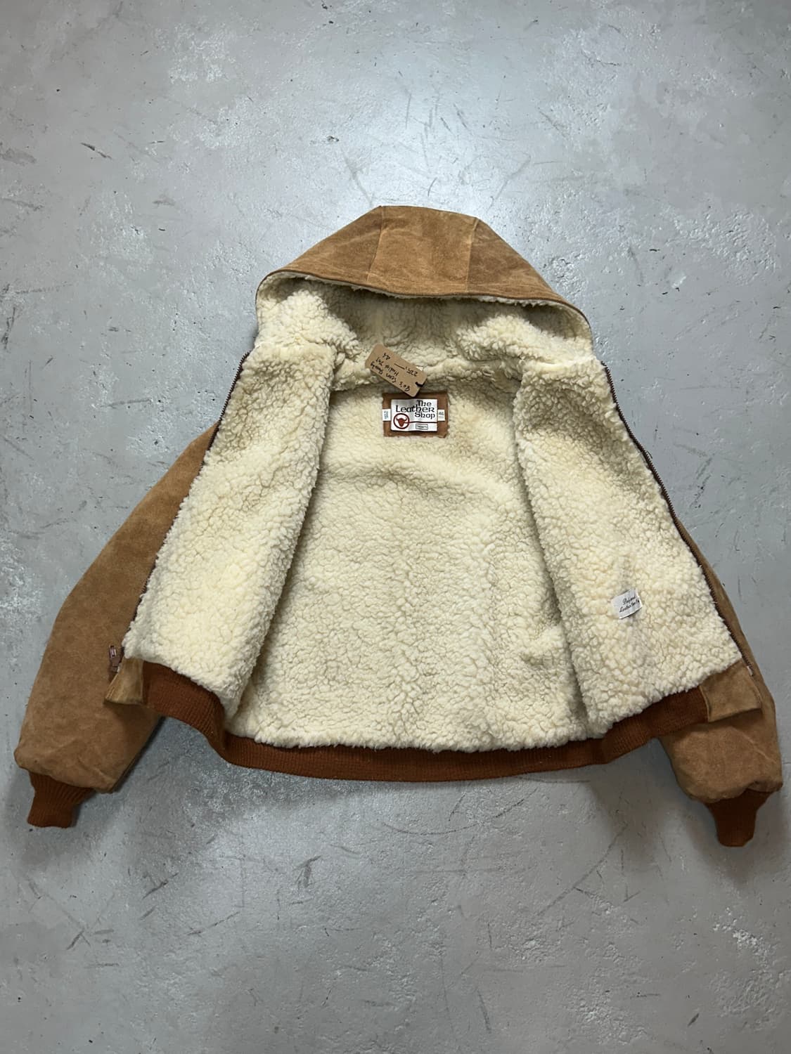 80’s 빈티지 시어스 무톤 후드 자켓 빈티지 레더 자켓 후드 상품이미지7