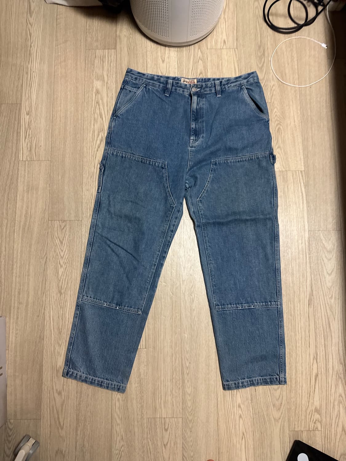 스투시 워크 팬츠 더블니 데님 인디고 블루 상품이미지3