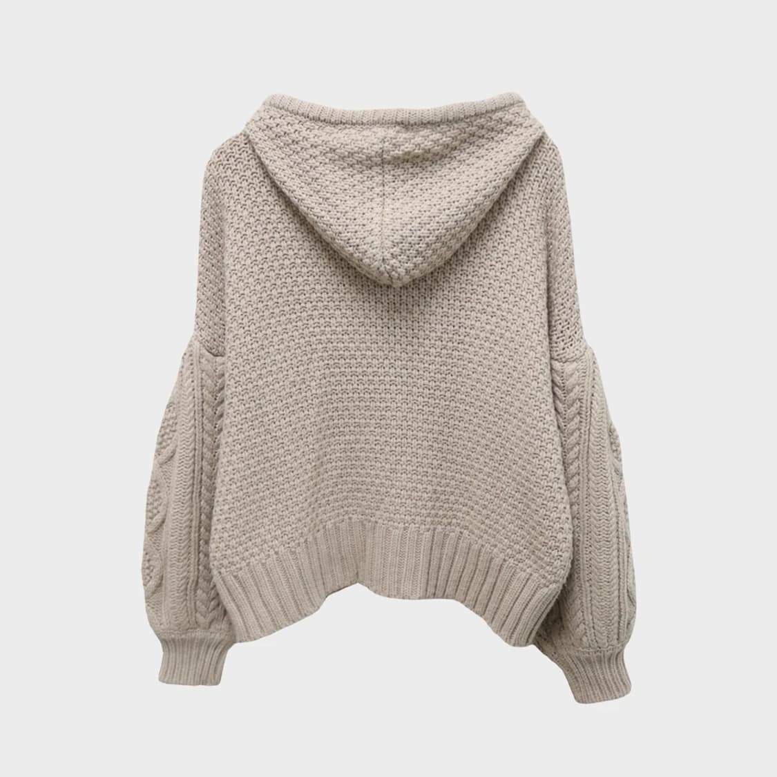 KHALITA 베이지 니트 후드 집업 60177 상품이미지2