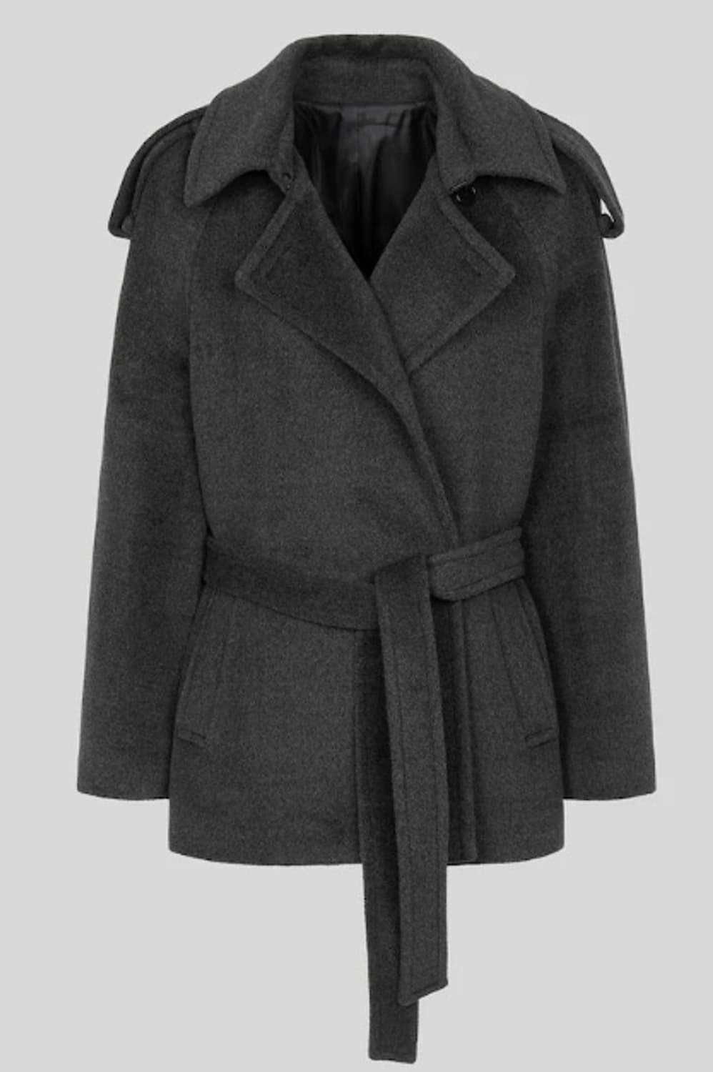 준지 벨티드 미디코트 그레이 상품이미지4