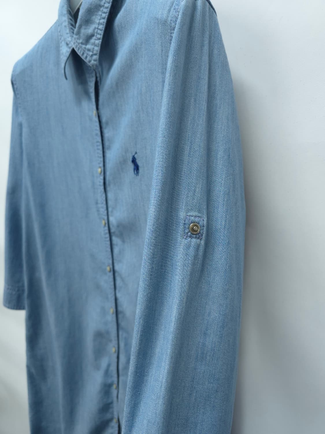 폴로 랄프로렌 슬림핏 샴브레이 라이트 데님 셔츠 원피스(55~55반) 상품이미지6