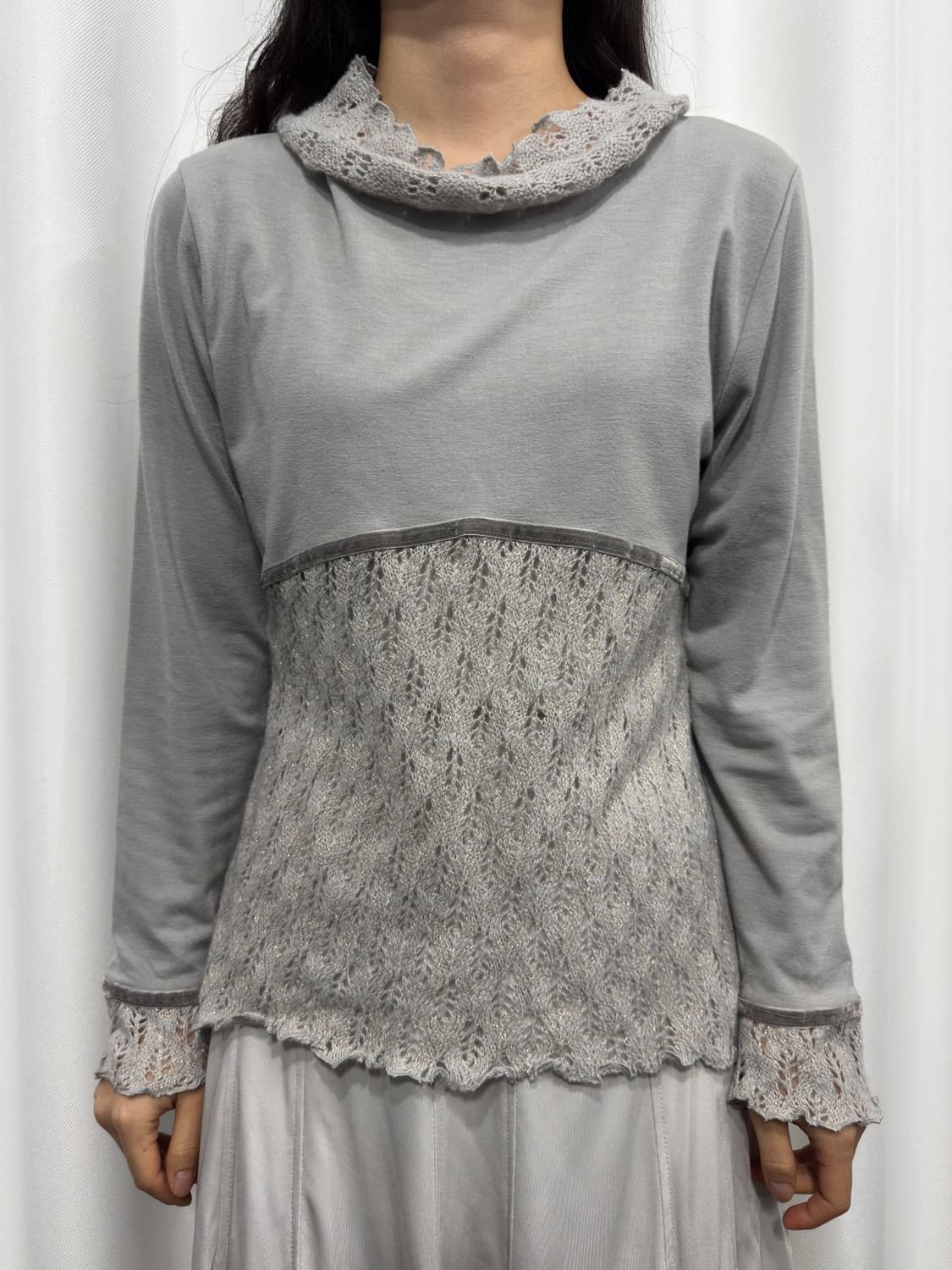 knit detail top 상품이미지1