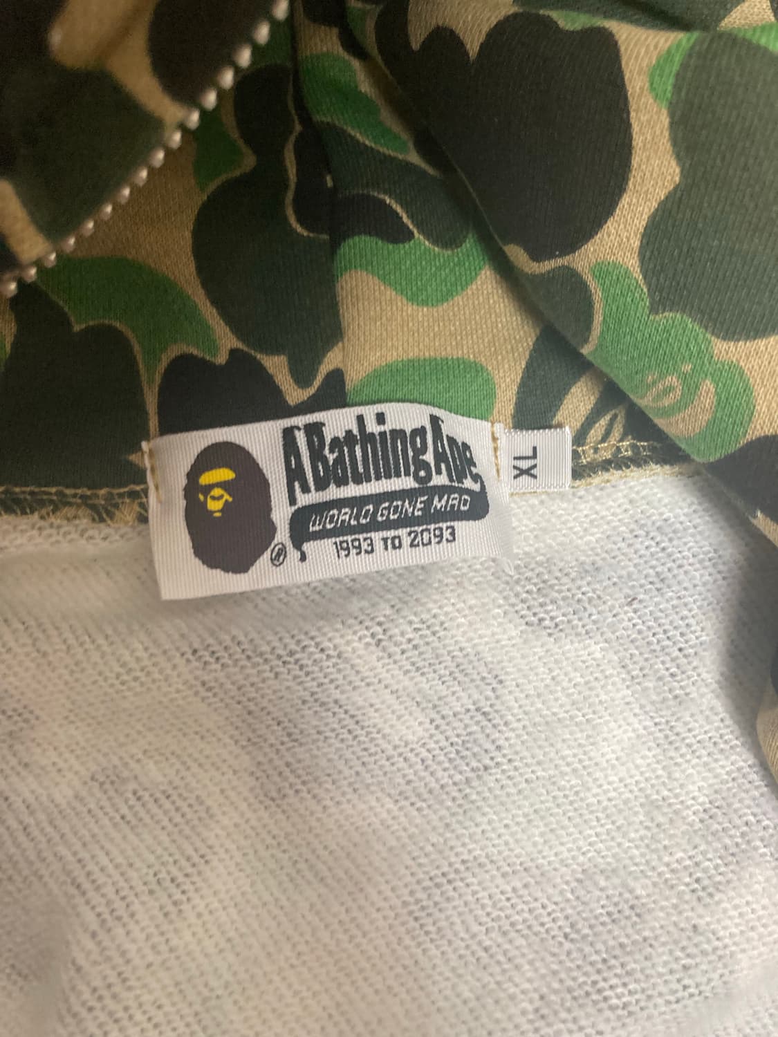 급처)베이프 ABC 카모 샤크 풀 집 후드 그린 상품이미지4