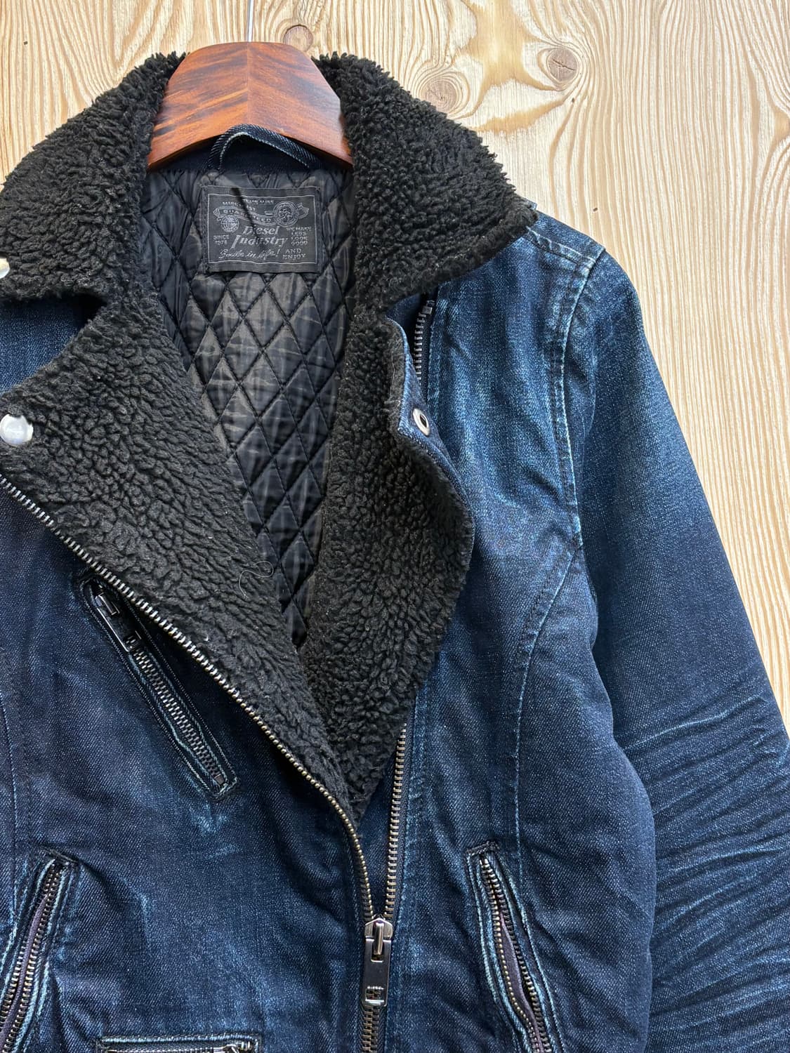 디젤 멀티지퍼 데님 무스탕 상품이미지5