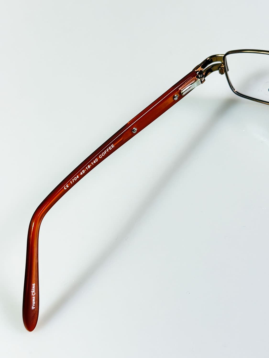 90s TOKIO 브라운 메탈 슬림 스퀘어 빈티지 안경 상품이미지8