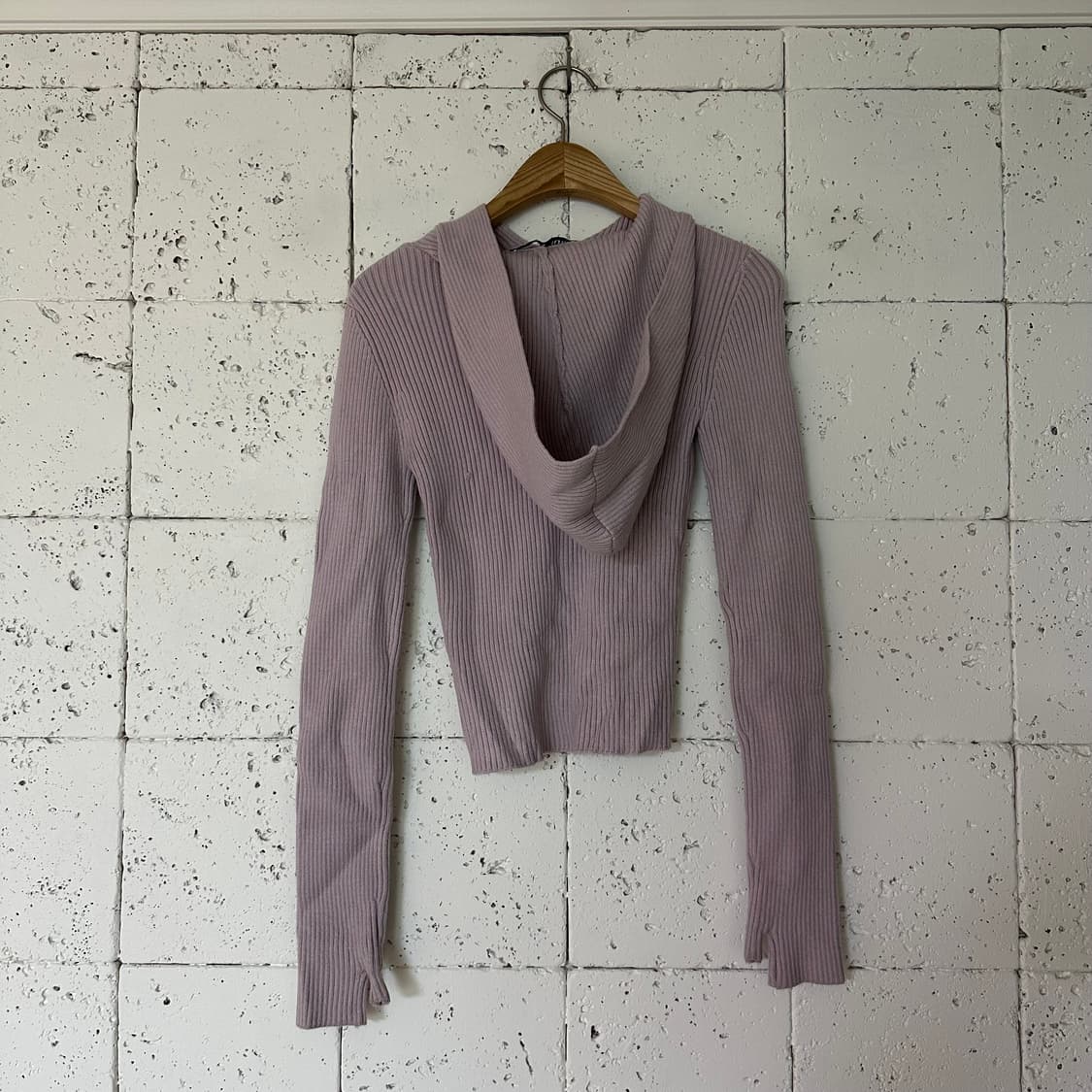 우먼M 자라 크롭니트 후드 상품이미지5