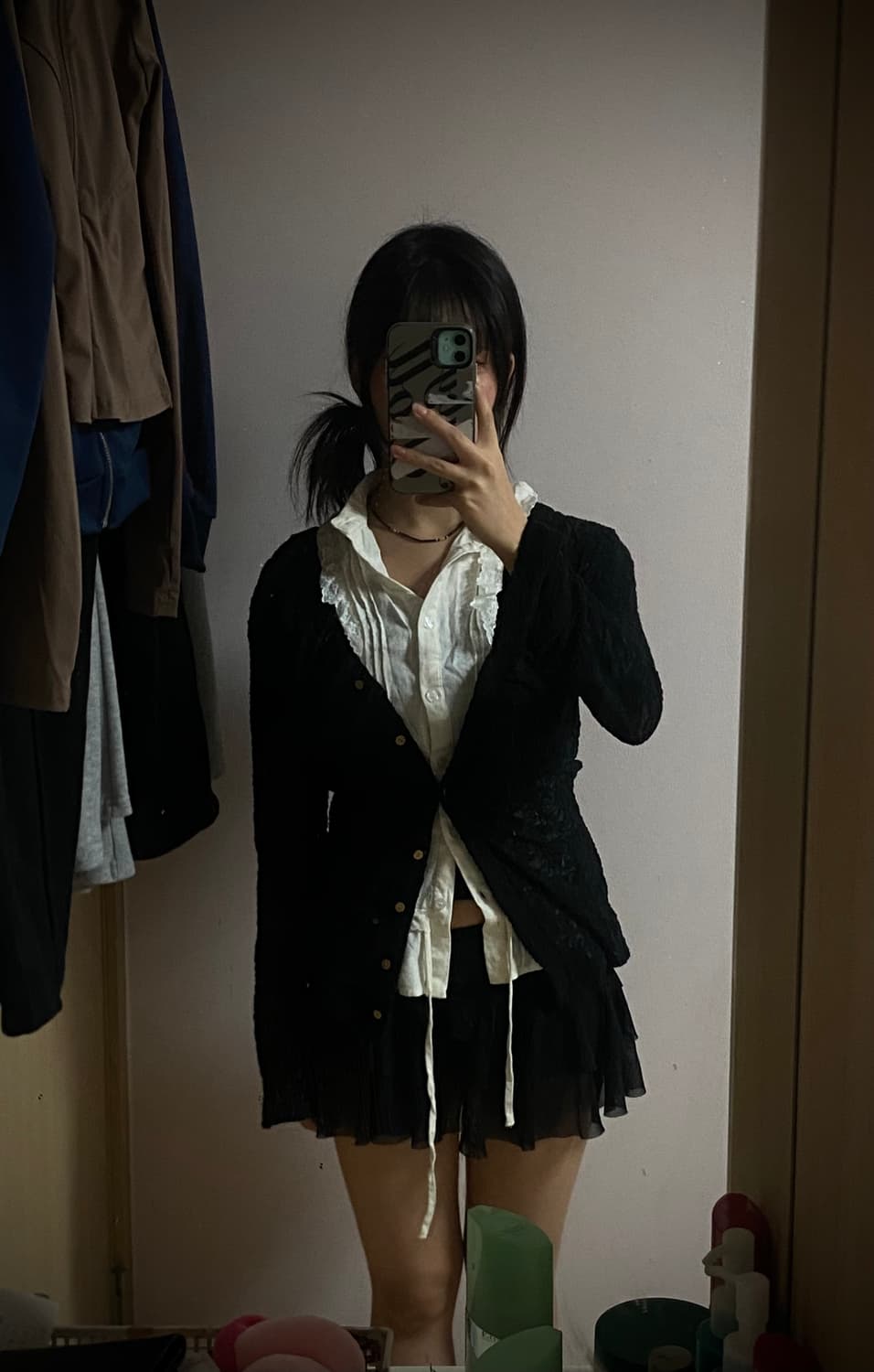 빈티지한 느낌 블라우스, 스커트,가디건 세트 상품이미지2