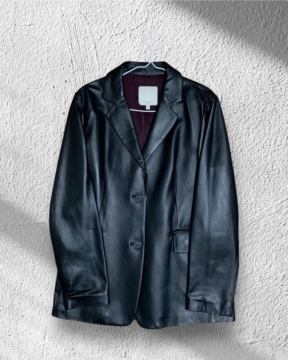 블랙 빈티지 가죽 자켓 블레이저 상품이미지1