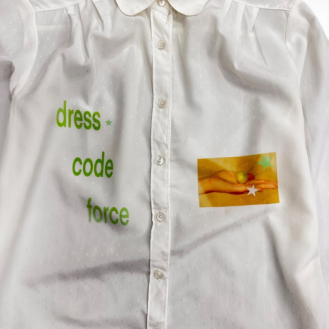 Round Collar Dot Printing Shirt 상품이미지5