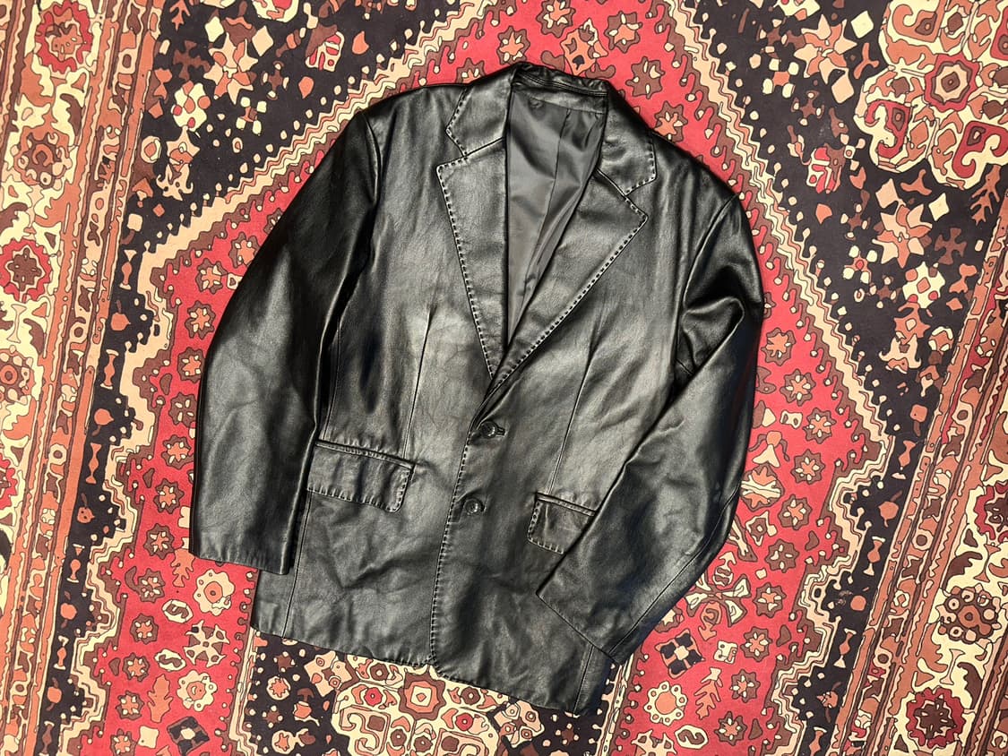 ( M-L ) 가죽마이 블레이져 가죽블레이저 레더자켓 가죽카코트 상품이미지6