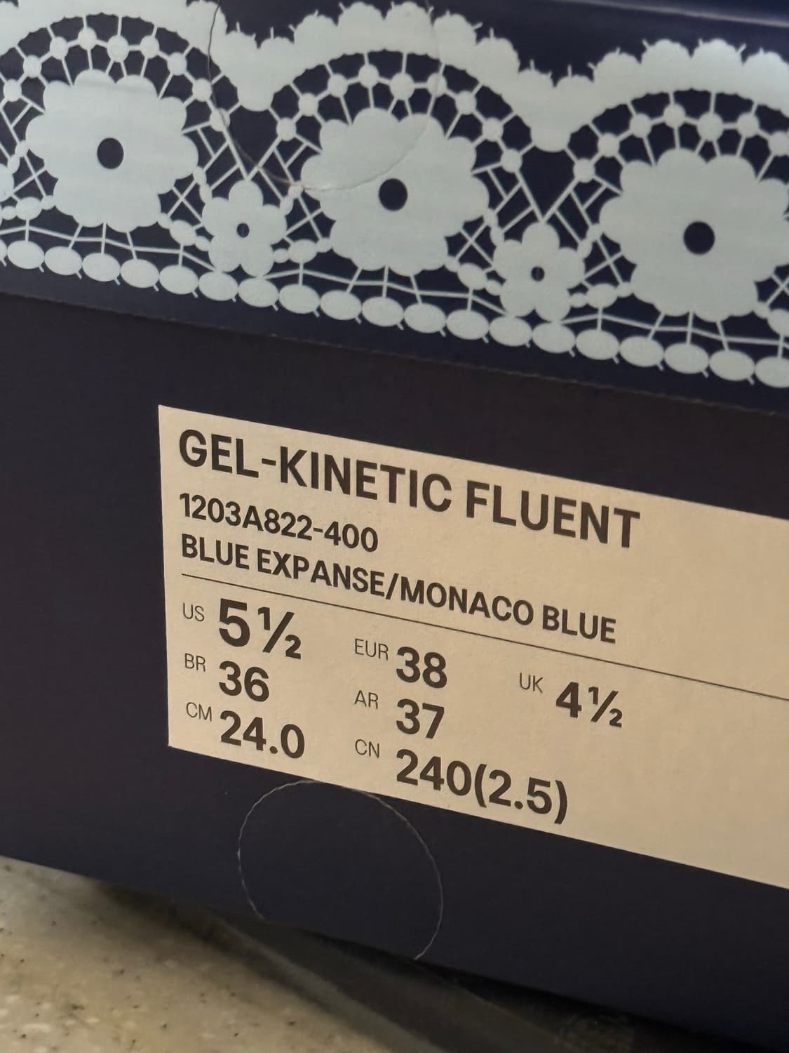 아식스 x 슈슈통 젤 키네틱 플루언트 블루 익스팬스 모나코 블루 240 상품이미지10