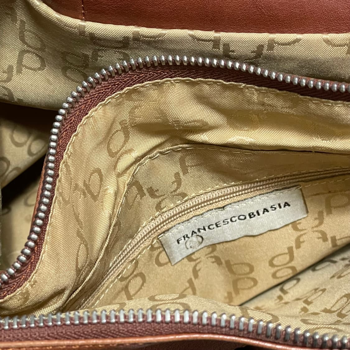 프란체스코 비아시아 빈티지 가죽 숄더백 브라운 상품이미지2