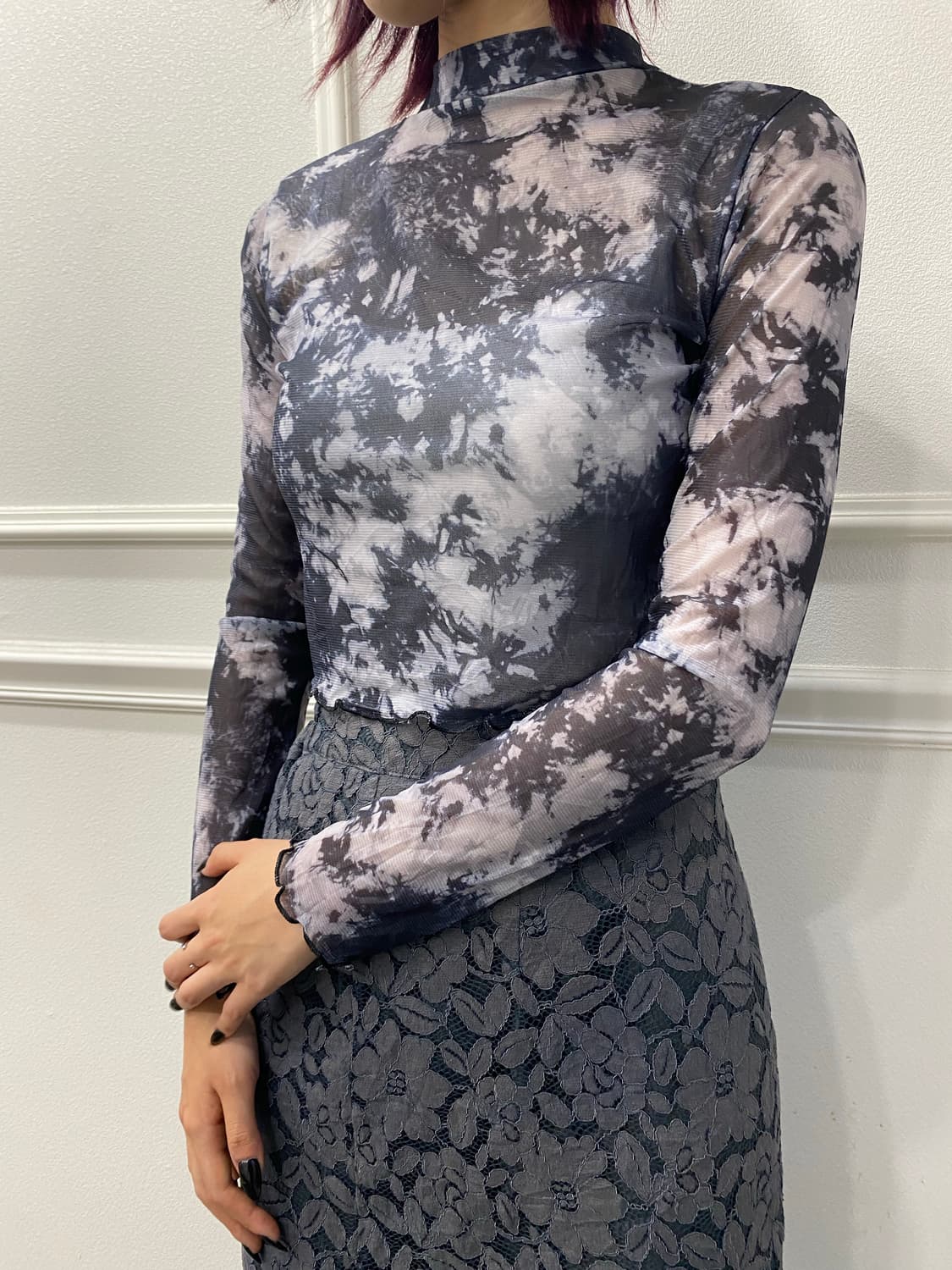 Y2K see through Slim Fit Sleeve 상품이미지1