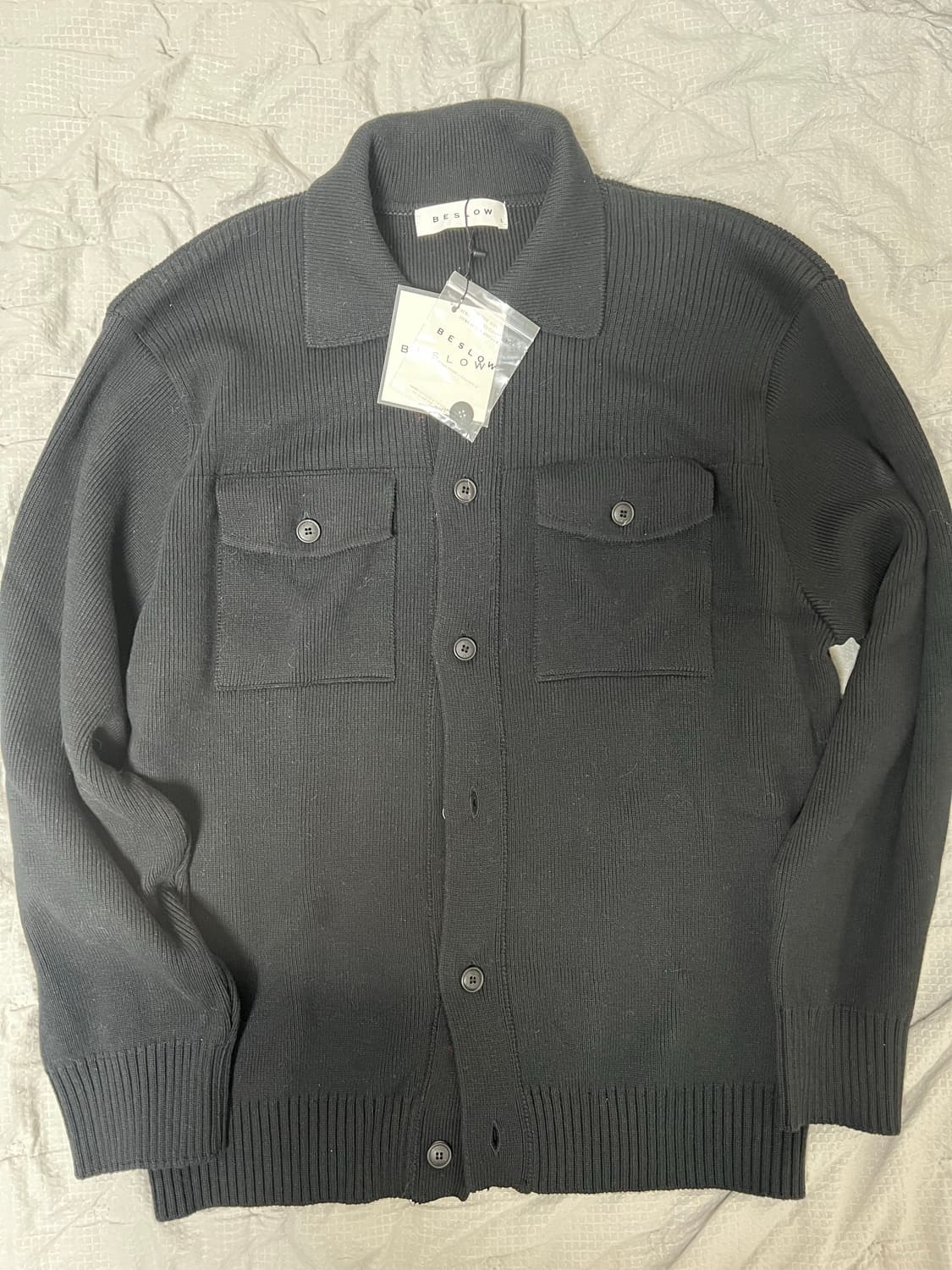 비슬로우 오버사이즈드 니티드 자켓 블랙 L사이즈 새제품 상품이미지2