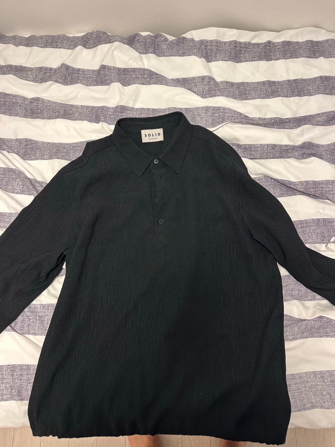 21ss 솔리드옴므 시어서커 7부카라셔츠(52) 상품이미지1