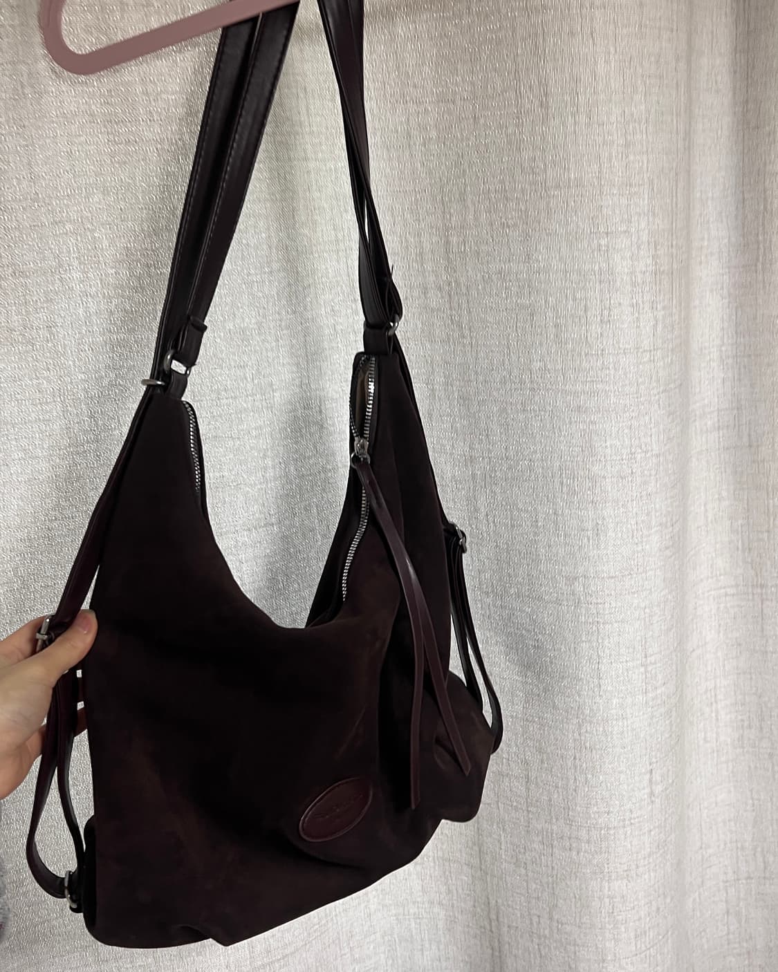 갈색 스웨이드 크로스백 숄더백 상품이미지2