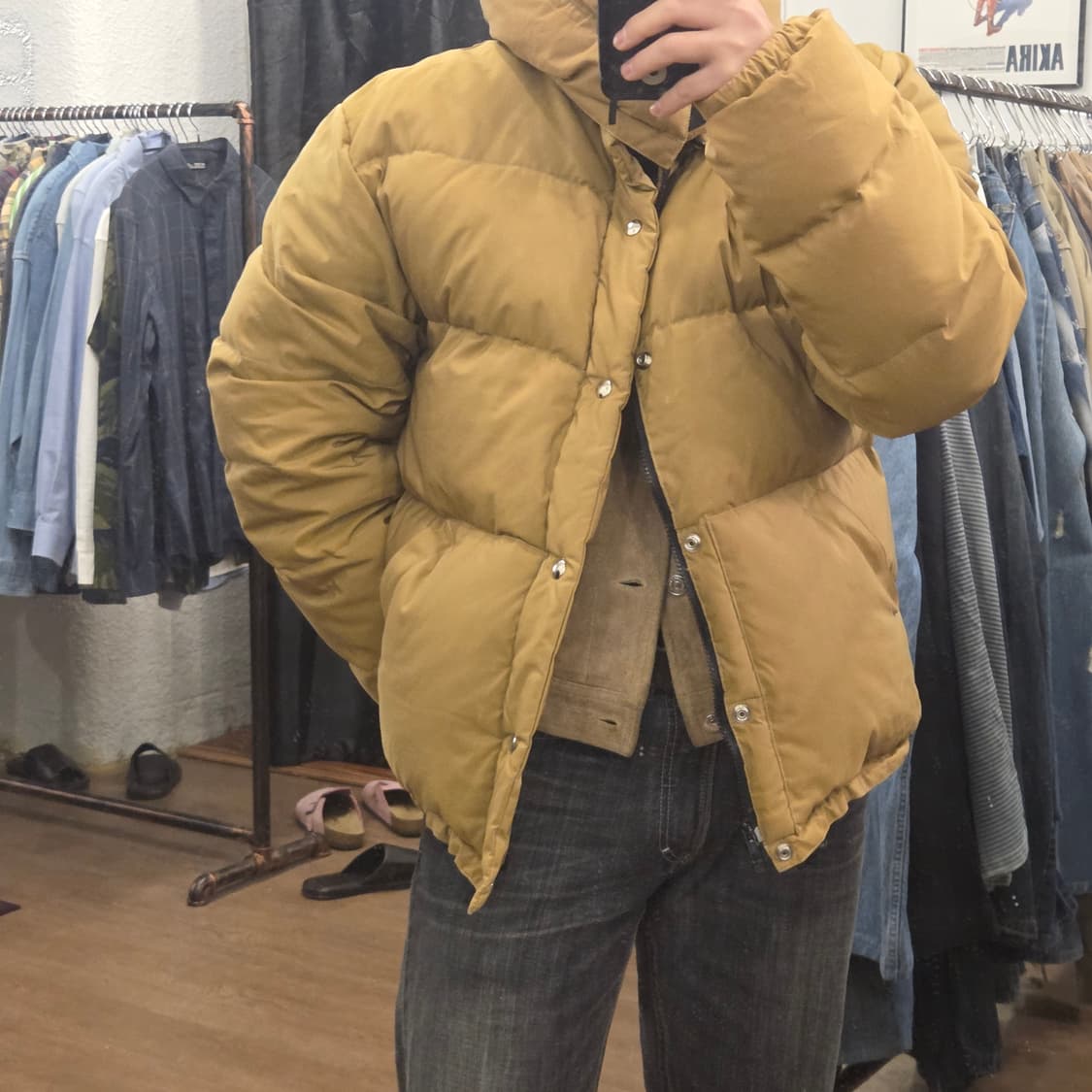 크레센트 다운웍스 패딩 다운스웨터 머스타드 L 상품이미지9