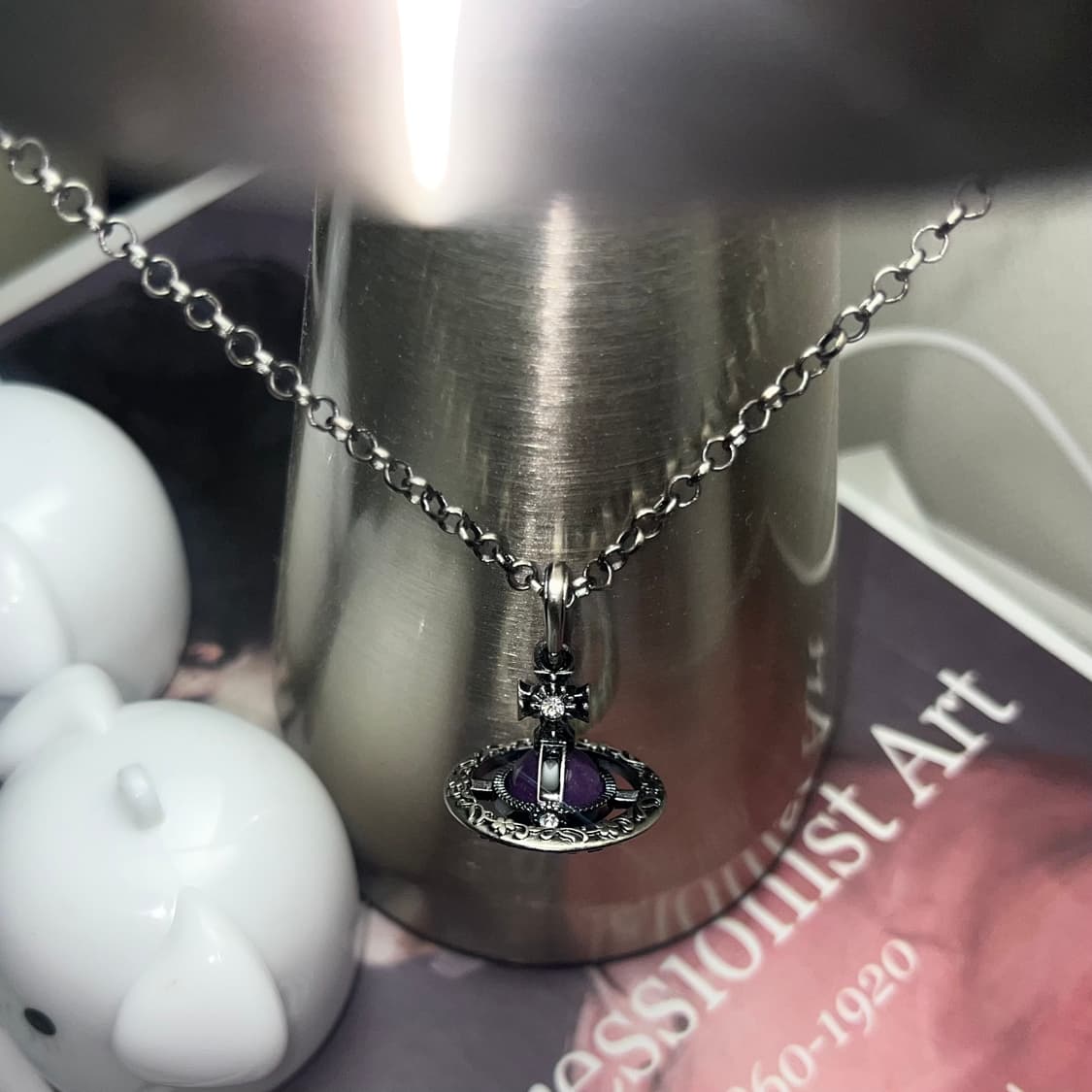 비비안웨스트우드 오리엔탈 orb 퍼플 목걸이 상품이미지4