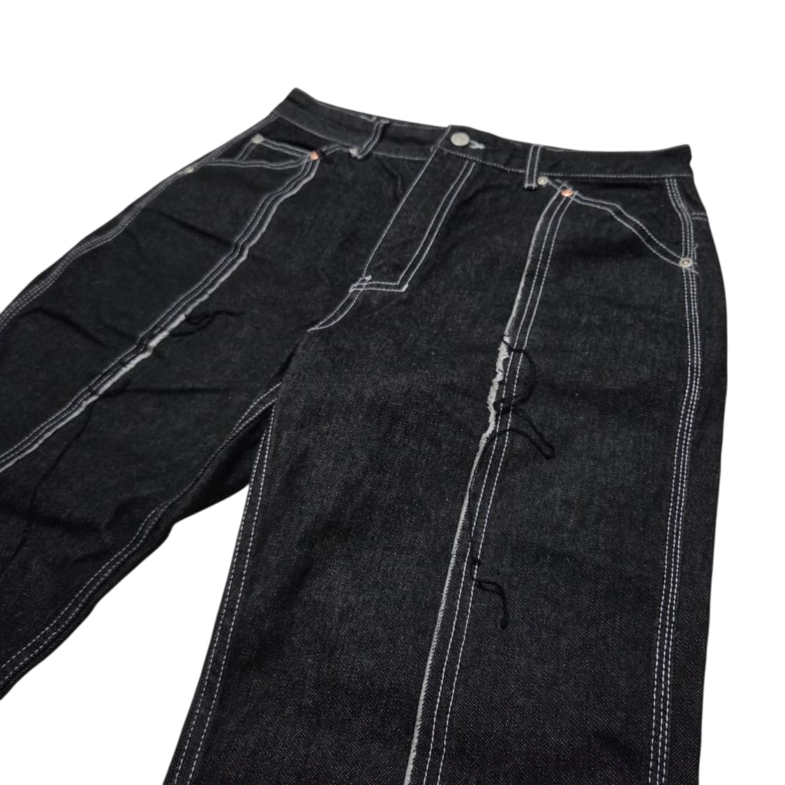 DEMADEN 디메이든 라인 커팅 흑청 데님 팬츠 상품이미지3