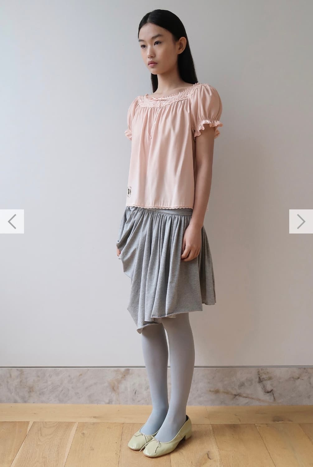 SN Babydoll Beaded Blouse (Apricot) 상품이미지3