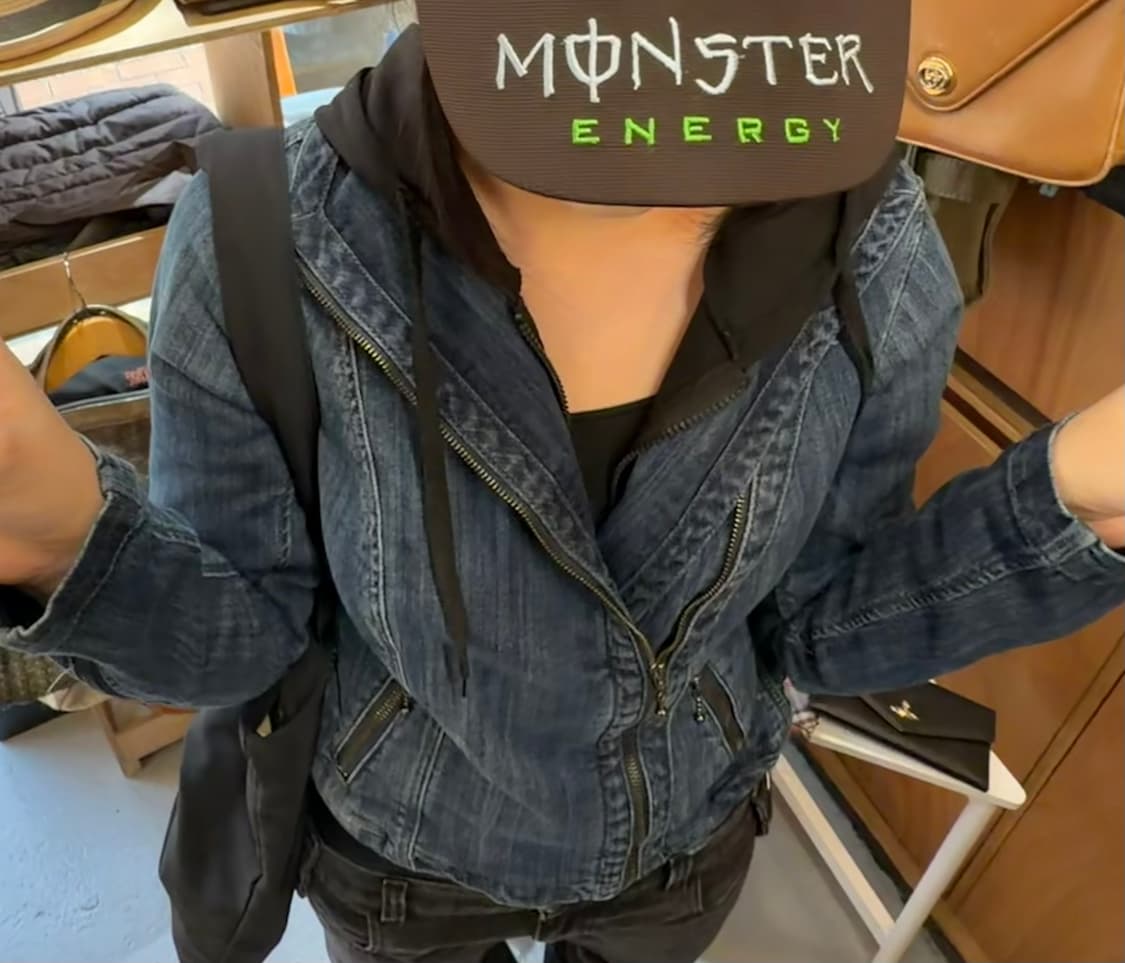 Vintage y2k 사선 데님 자켓 상품이미지2