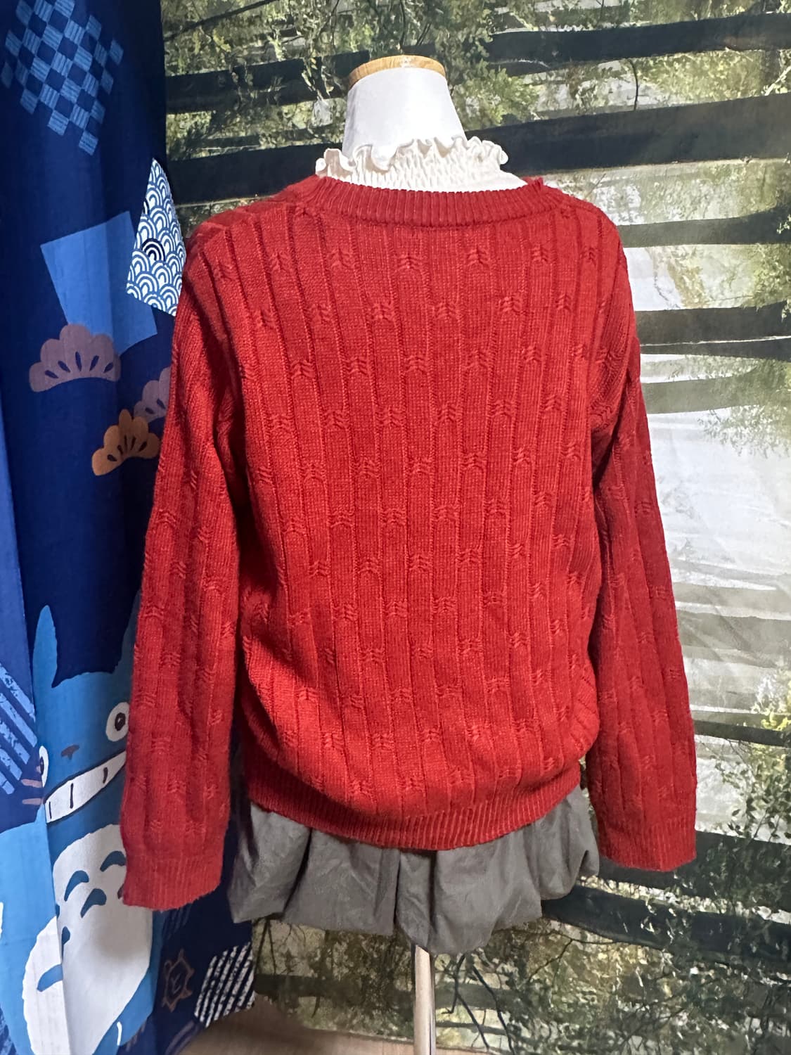 빈티지 레드 니트 가디건 모리 모리걸 상품이미지4