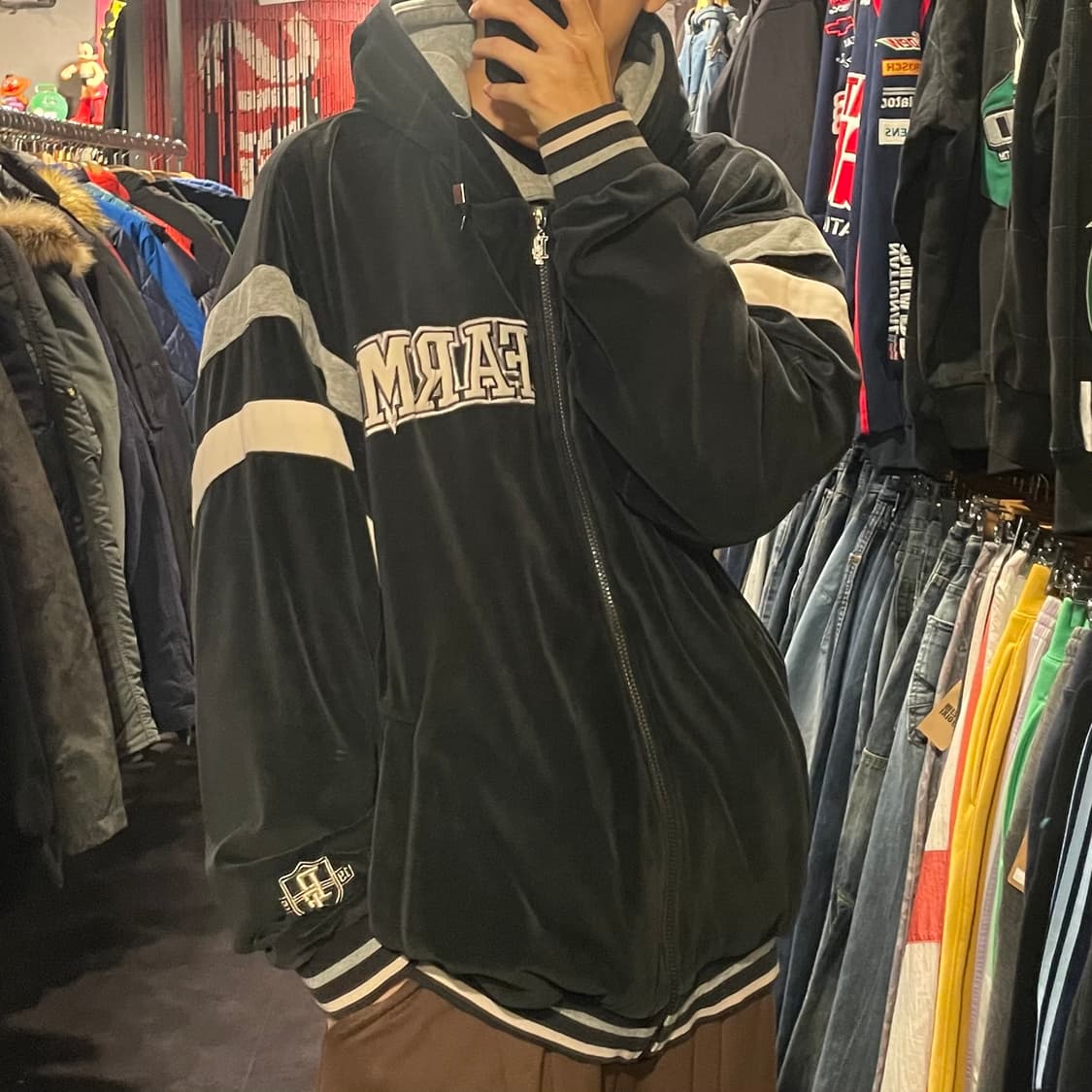 [IM] Phat farm 블랙 후드 벨벳져지 상품이미지5