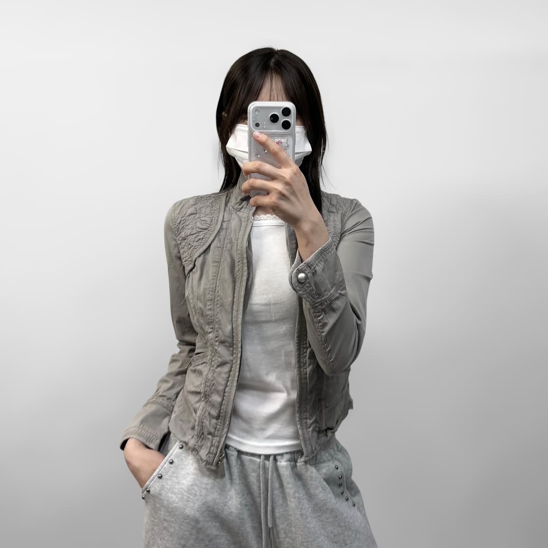 알마니 익스체인지 집업 자켓 그레이 상품이미지1
