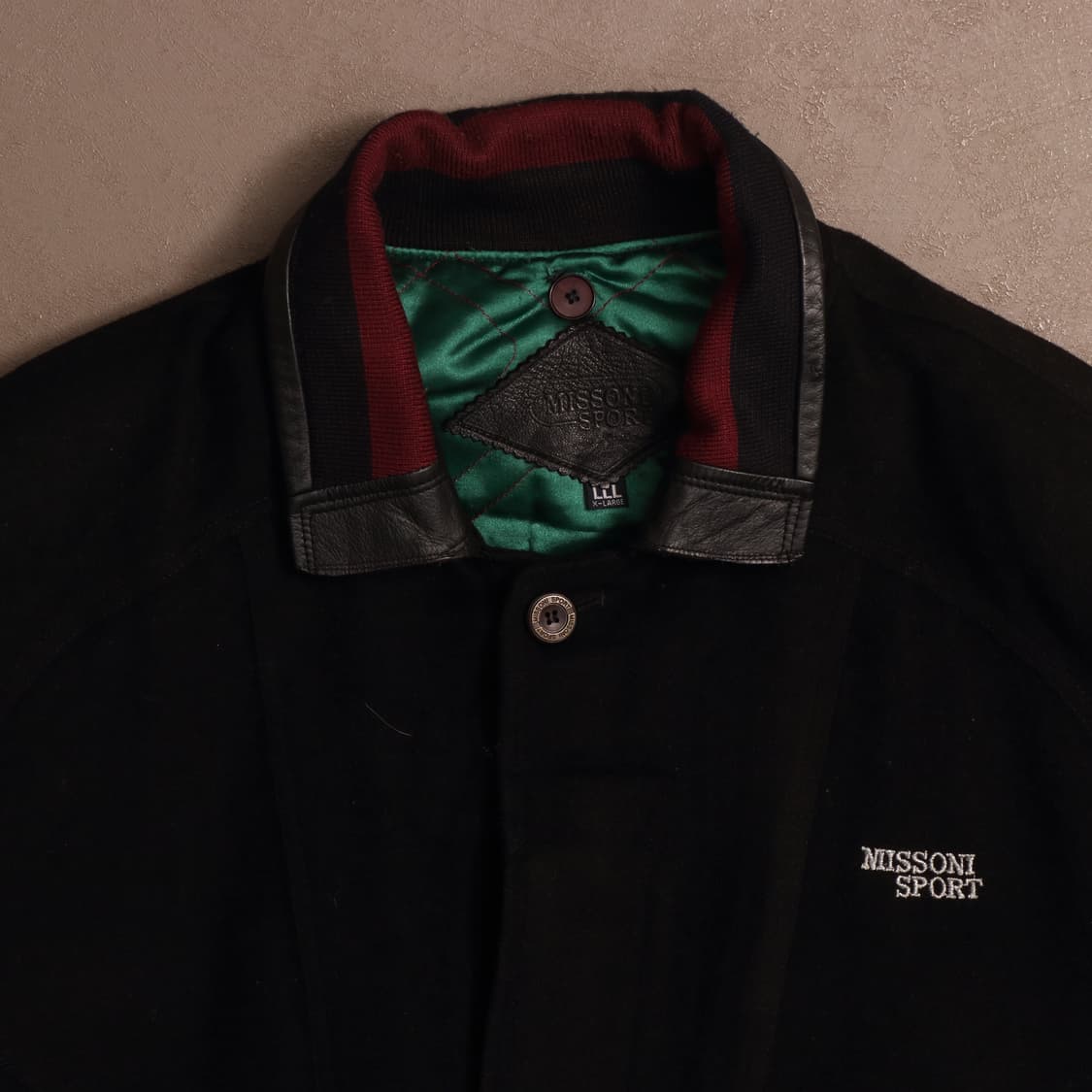 90's 미쏘니 스포츠 빅로고 울 봄버자켓 A1450 상품이미지2