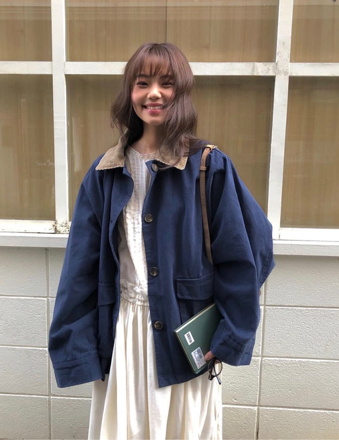 프롬비기닝 보이 코듀로이 카라 빈티지 워크 야상 자켓 점퍼 네이비 상품이미지1