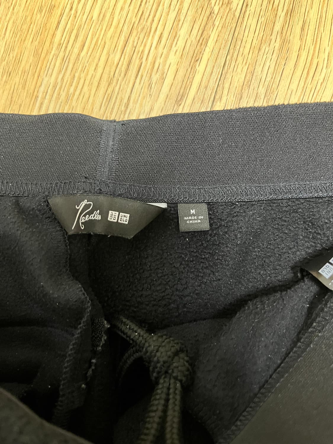 니들스x유니클로 후리스 와이드 팬츠 블랙 상품이미지4