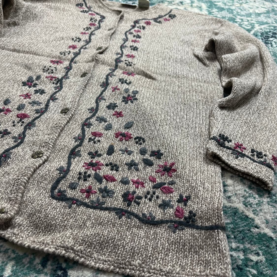 Northern 노르딕 빈티지 모리걸 울 가디건(L) 상품이미지1