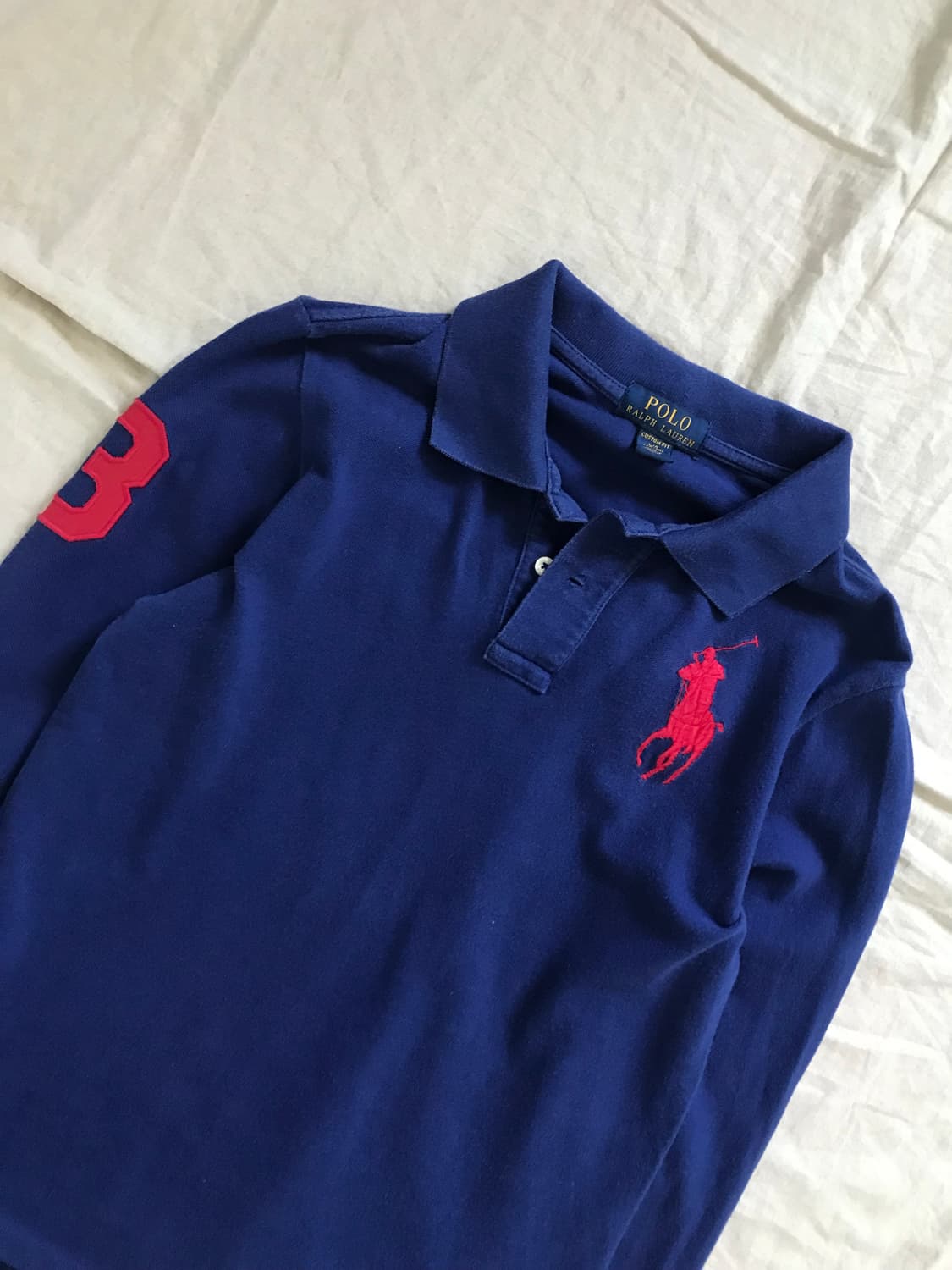 폴로 랄프로렌 빅포니로고 블루 카라티 상품이미지6
