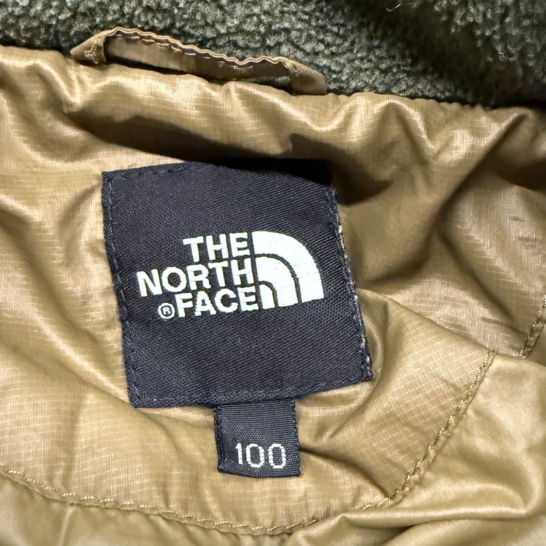 [정품/L] 노스페이스 퀼팅 패딩 플리스 자켓 카키 b18 상품이미지5
