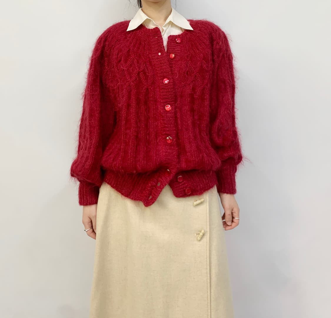  90's GEORGES MEMMI PARIS 모헤어 니트 가디건 상품이미지2