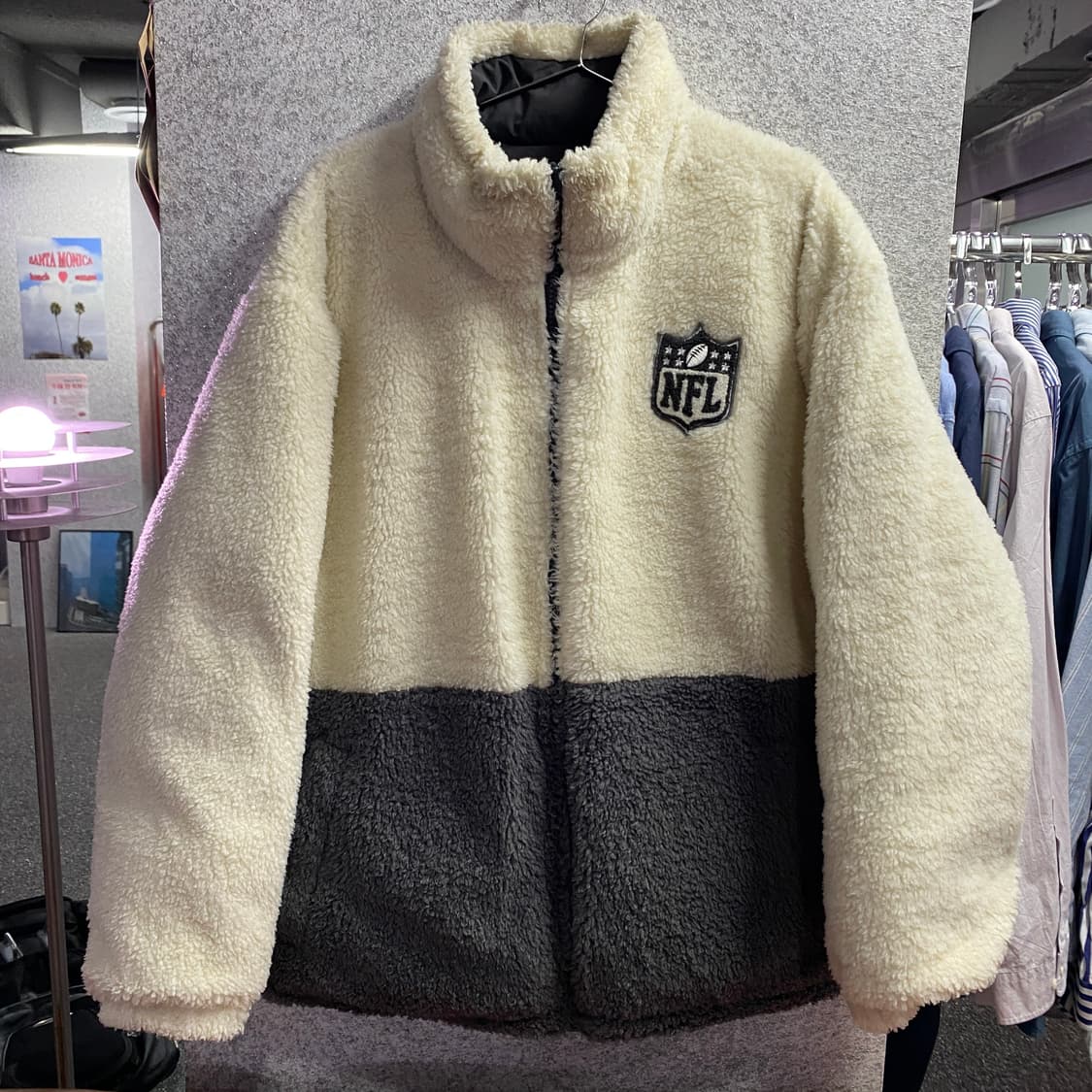 NFL 빅로고 쉐르파 리버시블 다운 숏 패딩 B3126 상품이미지2