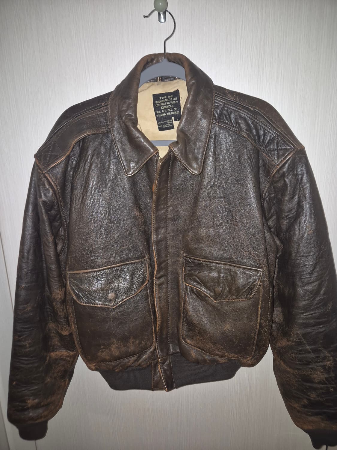 80s - 90s 아비렉스 A-2 가죽 항공점퍼 상품이미지3