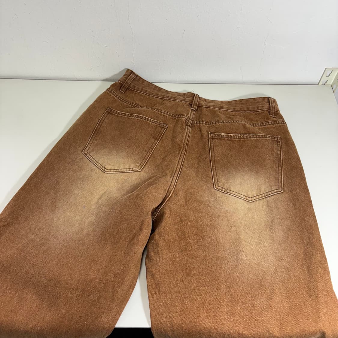 L-XL 빈티지 하이웨스트 된장워시드 와이드핏 데님팬츠 상품이미지4