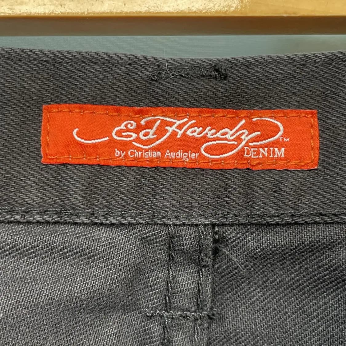 [38X32] 새제품 edhardy 에드하디 스컬 자수 흑청바지 상품이미지8