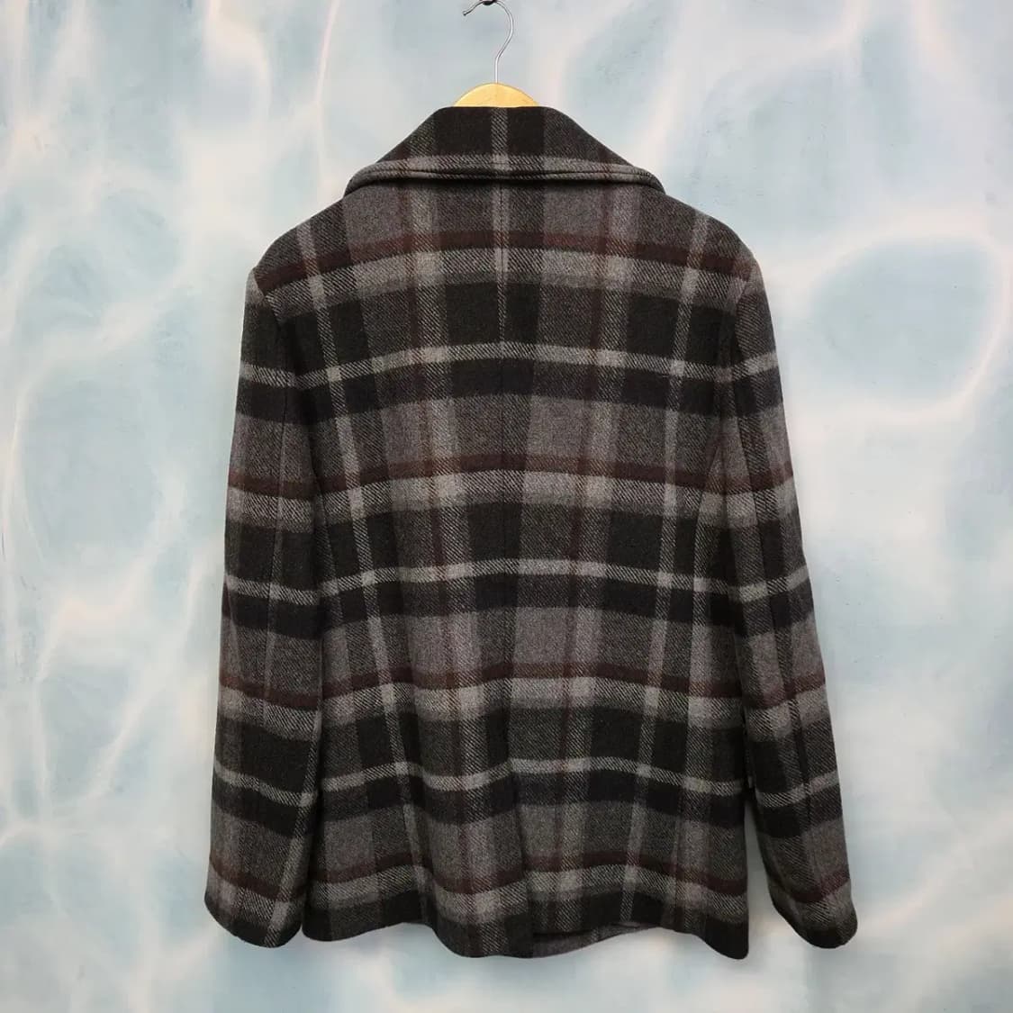 [105] 미시착 새상품 TNGT 더블버튼 체크 모직 코트 상품이미지6