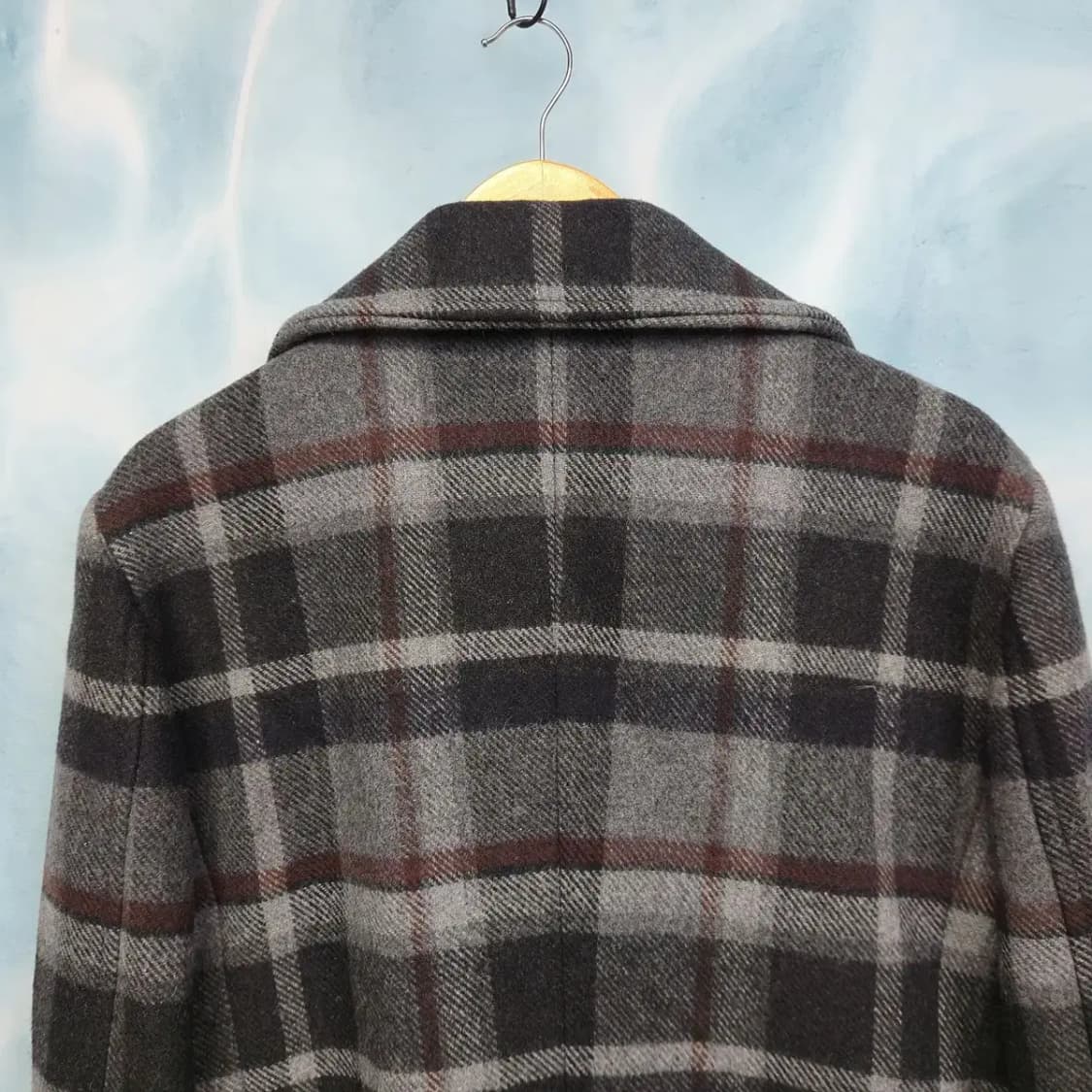 [105] 미시착 새상품 TNGT 더블버튼 체크 모직 코트 상품이미지7