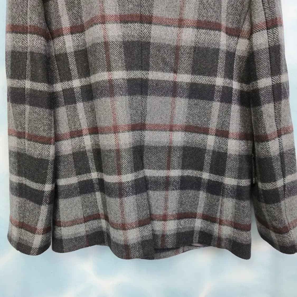 [105] 미시착 새상품 TNGT 더블버튼 체크 모직 코트 상품이미지8