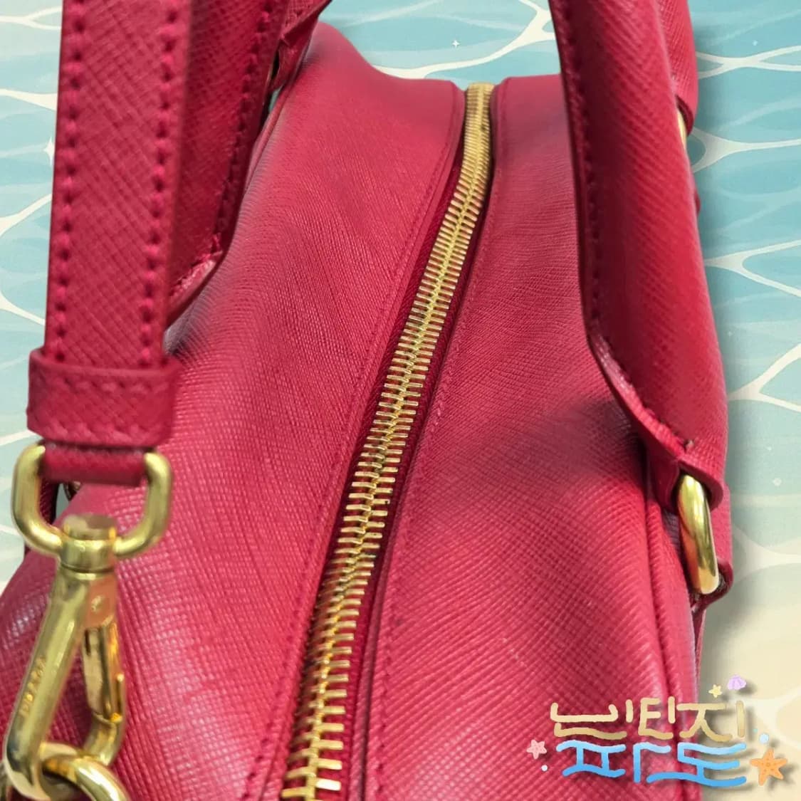 감정 O 프라다 사피아노 룩스 토트 크로스백 BL0757 레드 상품이미지6