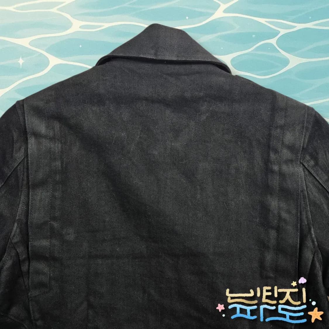 M 감정서O BALMAIN 발망 블랙 왁스드 라이더 자켓 상품이미지7