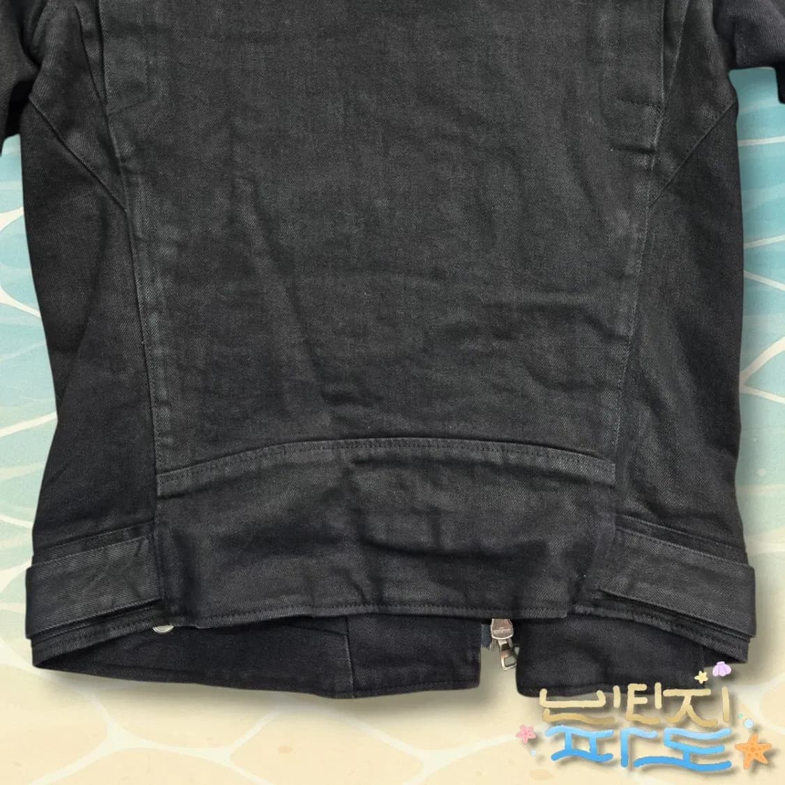 M 감정서O BALMAIN 발망 블랙 왁스드 라이더 자켓 상품이미지8