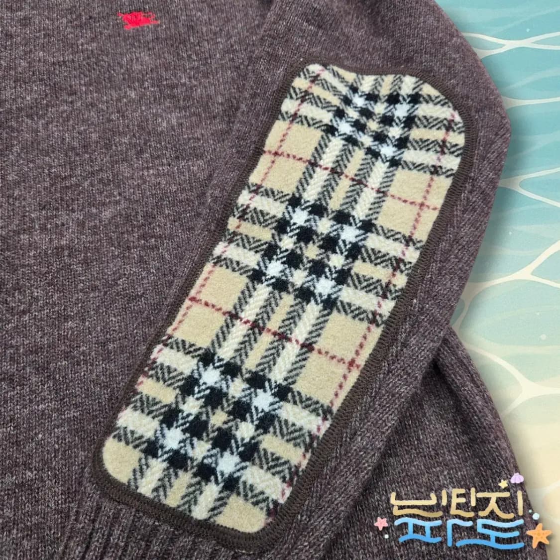 L BURBERRY 버버리 런던 소매 체크패턴 니트 상품이미지5
