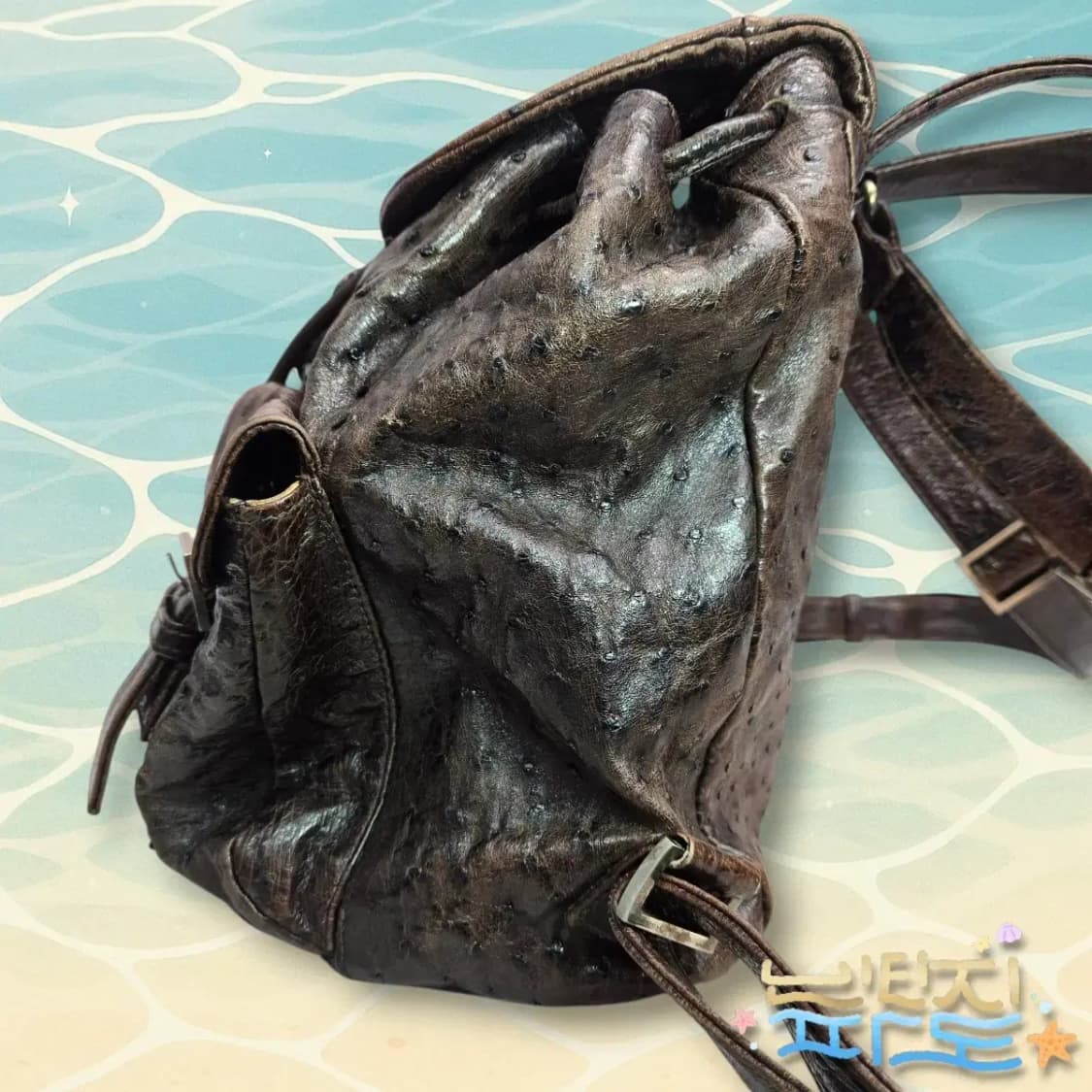 감정서O COLOMBO 콜롬보 오스트리치 백팩 상품이미지6