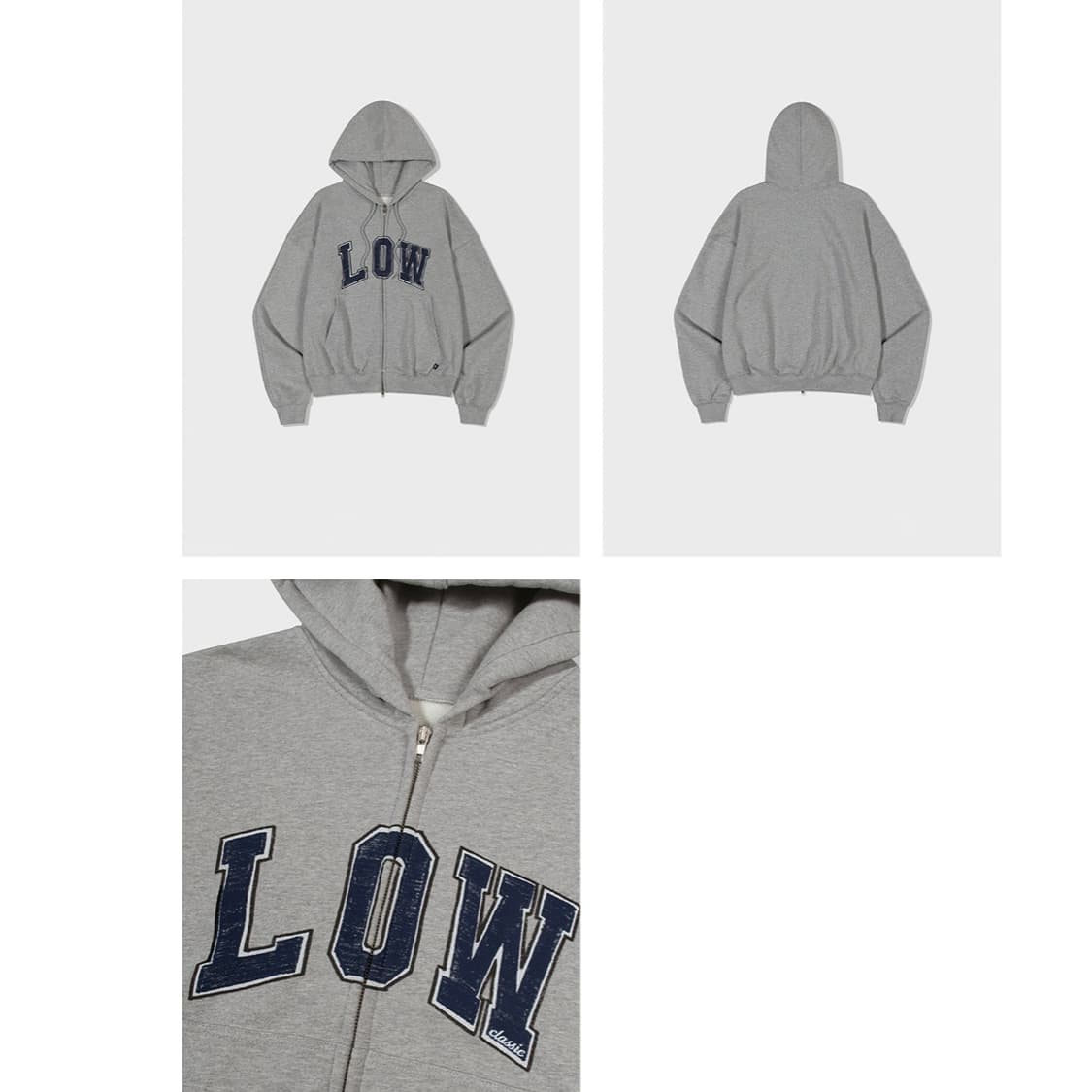로우클래식 후드집업 멜란지그레이 xl 상품이미지2