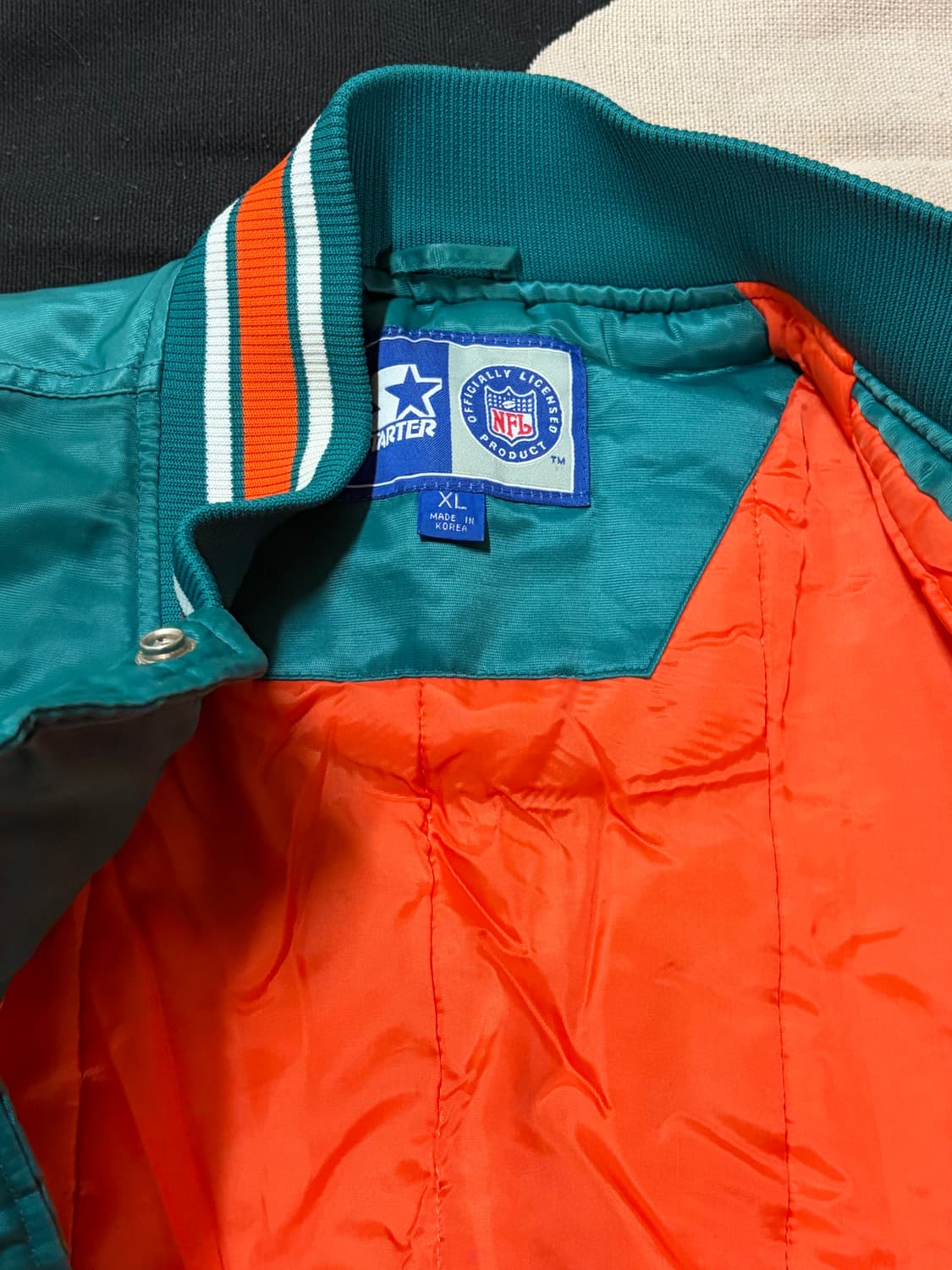 🔥 스타터(Starter) NFL 마이애미 돌핀스 사틴 자켓 상품이미지2