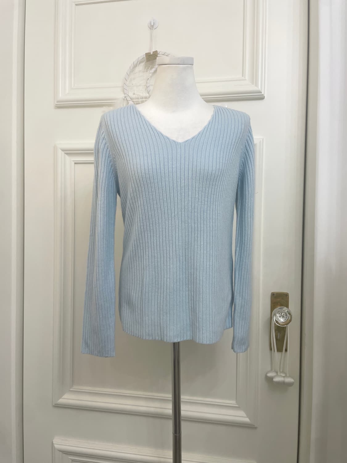 ice-blue basic rib knit top(size-M) 상품이미지1